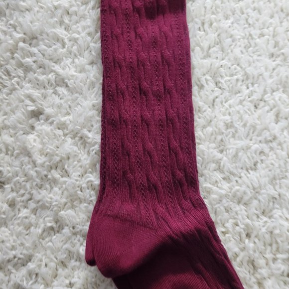 Thigh High Socks Extra Long Cable Knit Over The Knee Socks Stretchy Socks Red - Picture 11 of 13